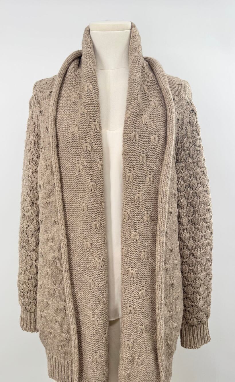 Vince Camel Yak & Wool Oversized Open Cardigan Sweater Shawl Cardi Chunky Knit S